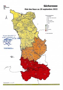 carte sécheresse Manche 29.09.2022