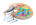 Palette with acrylic paints and spatulas on white background. Artist equipment
